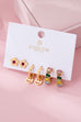 Rainbow Crystal, Smiley, and Floral Trio Earrings | 80E62109