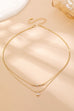 Layer Crystal Bar & Solitaire Square Necklace | 80N92870