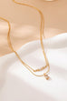 Layer Crystal Bar & Solitaire Square Necklace | 80N92870