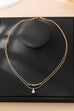 Layer Crystal Bar & Solitaire Square Necklace | 80N92870