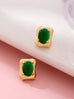 Rectangle Gold Frame Stud Earrings | 80E61915