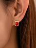 Rectangle Gold Frame Stud Earrings | 80E61915