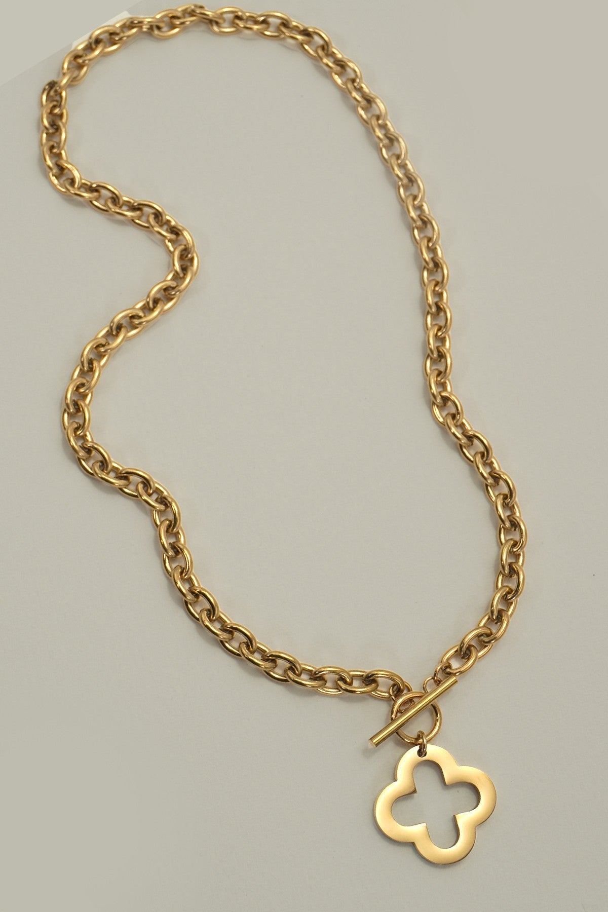 18K STAINLESS STEEL TARNISH FREE CLOVER NECKLACE | 40NK9647