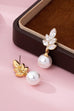 Glass Crystal Cluster & Teardrop Pearl Earrings | 80E61999