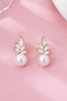 Glass Crystal Cluster & Teardrop Pearl Earrings | 80E61999
