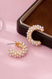 Gold-Tone Multi-Pearl C-Hoop Earrings | 80E61992