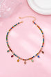 Multicolor Glass Crystal Tennis Teardrop Necklace | 80N92890