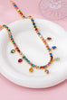 Multicolor Glass Crystal Tennis Teardrop Necklace | 80N92890