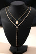 Layered Y Pearl and CZ Crystal Necklace | 80N92885