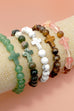 Boho Natural Stone Cross Charm Beaded Bracelet | 40B5248