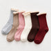 Vintage Lace Trim Cable Knit Crew Socks | 40S02101