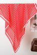 Red Gingham Silk-Finish Square Scarf | 40SC710