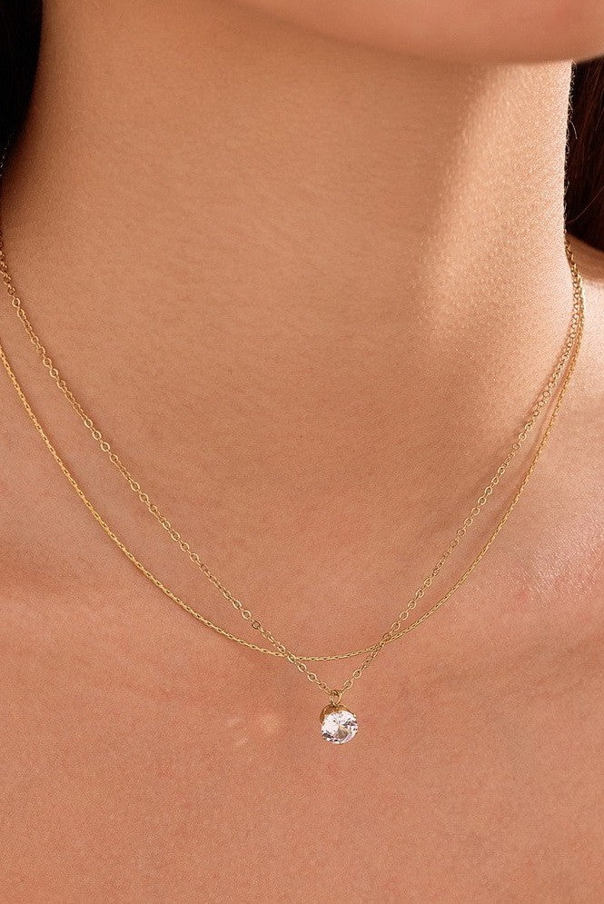 18K STAINLESS STEEL TARNISH FREE LAYERED NECKLACE | 40NK9682