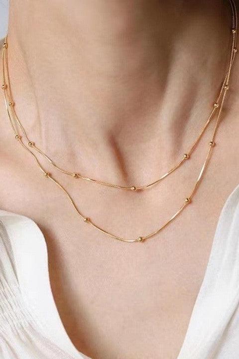 18K STAINLESS STEEL TARNISH FREE LAYERED NECKLACE | 40NK9684