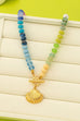Rainbow Beaded Seashell Charm Necklace | 80N92899