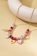 Pink Beaded Heart and Shell Charm Necklace | 80N92903