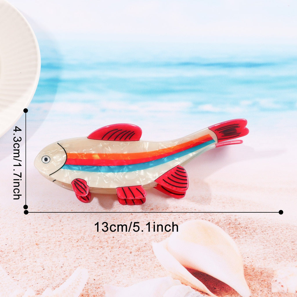 Jumbo Vibrant Fish-Shaped Acrylic Hair Claw Clip | 40H1157