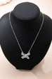 Sparkling Crystal Bow Pendant Necklace | 80N92845