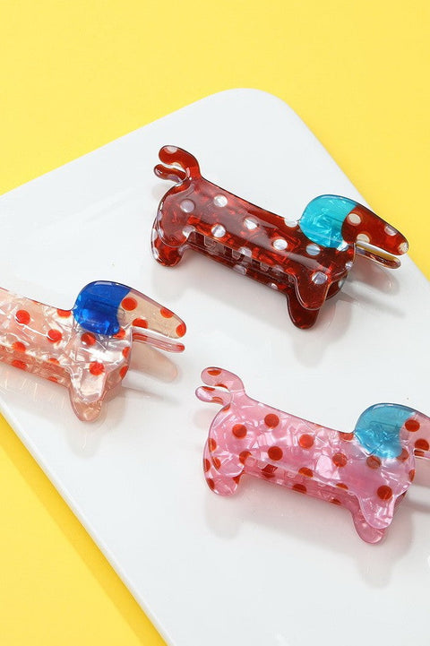 JUMBO POLKA DOT DOG HAIR CLAW CLIPS | 40H1077