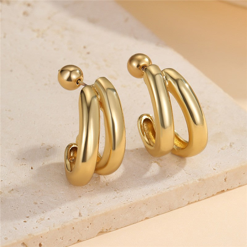 Double-Hoop Sculptural Earrings | 40E491