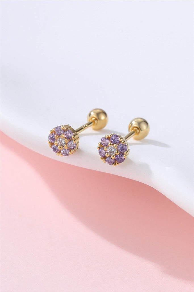 Colorful Crystal Flower Stud Earrings | 40E492