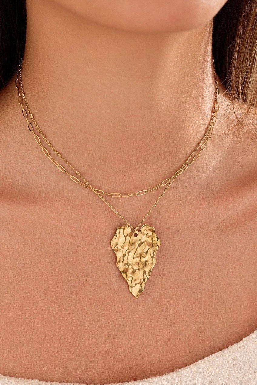 18K STAINLESS STEEL TARNISH FREE HEART NECKLACE | 40NK9695