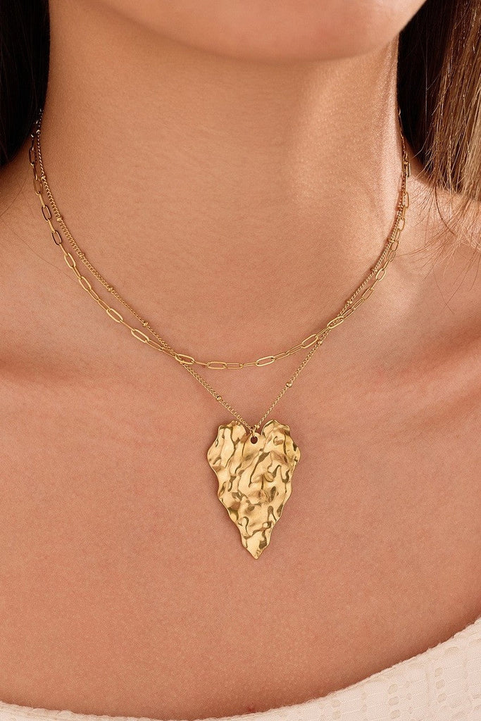 18K STAINLESS STEEL TARNISH FREE HEART NECKLACE | 40NK9695