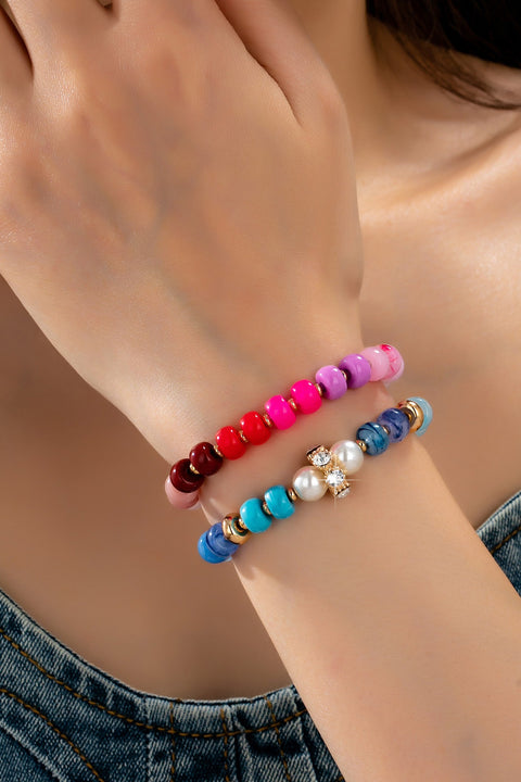 Multicolor Pastel Bead Bracelet Set | 80B1724