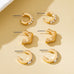 Pearl Rhinestone Multi Hoop Trio Earrings | 80E62031