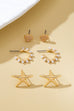 Nautical Shell Starfish Pearl Trio Earring Set | 80E62026