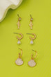 Fish Shell Pearl Marine Trio Earring Set | 80E62030
