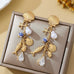 Pearl Shell Fish Cluster Charm Drop Earrings | 80E62042