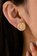 Shell Enamel Button Stud Earrings | 80E62035