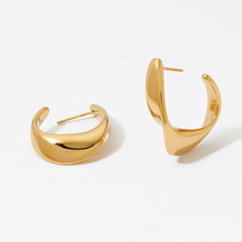 18K STAINLESS STEEL WATERPROOF TARNISH FREE HOOPS | 40E498