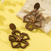 Wooden Floral Drop Earrings | 80E62153