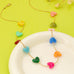 Multicolor Resin Beaded Heart Station Necklace | 80N92985