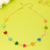 Multicolor Resin Beaded Heart Station Necklace | 80N92985
