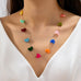 Multicolor Resin Beaded Heart Station Necklace | 80N92985