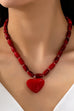 Crimson Heart Beaded Necklace | 80N92992