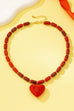 Crimson Heart Beaded Necklace | 80N92992