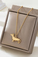 Gold-Tone Dachshund Dog Pendant Necklace | 80N93008