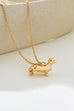 Gold-Tone Dachshund Dog Pendant Necklace | 80N93008