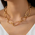 Artisanal Hammered Organic Link Necklace | 80N93011