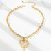 Sculptural Oversized Double Heart Pendant Necklace | 80N93012