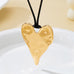 Hammered Heart Cord Landyard Necklace | 80N93016