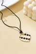 Checkered Heart Cord Landyard Necklace | 80N92999