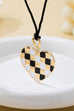 Checkered Heart Cord Landyard Necklace | 80N92999
