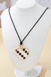 Checkered Heart Cord Landyard Necklace | 80N92999