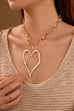 Statement Hammered Open Heart Necklace | 40NK9698