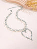 Statement Hammered Open Heart Necklace | 40NK9698